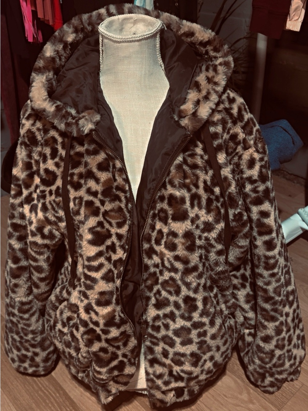 Women’s Leopard Print Hooded Jacket